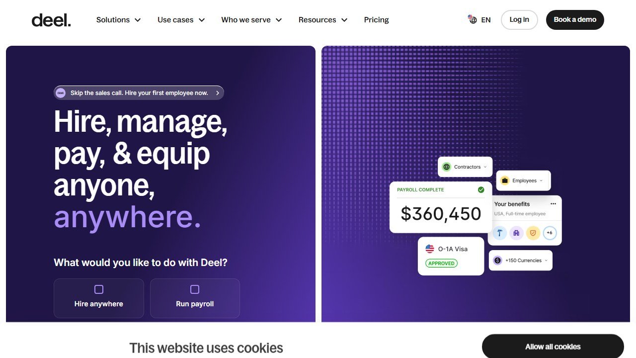 Deel homepage screenshot