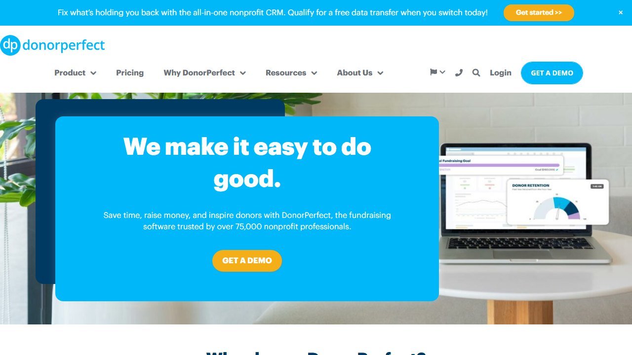 DonorPerfect homepage