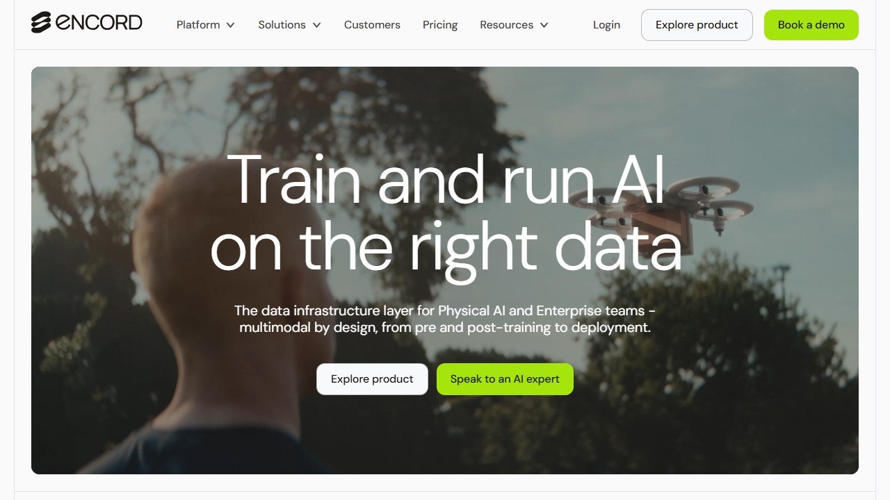Encord data annotation homepage