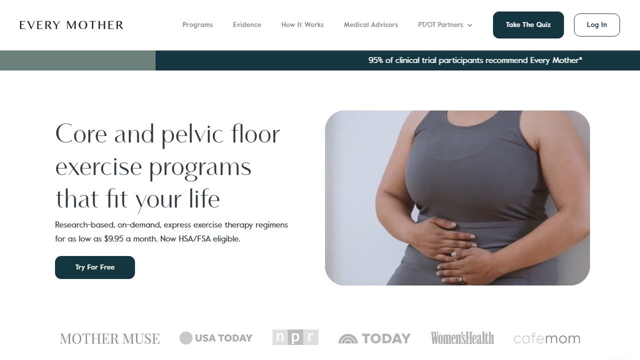 Every Mother EMbody postpartum homepage