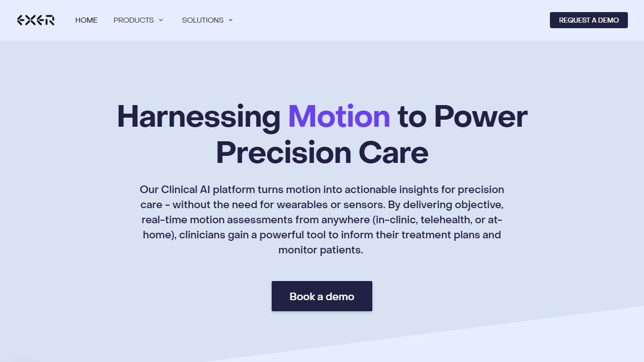 Exer Health motion app homepage