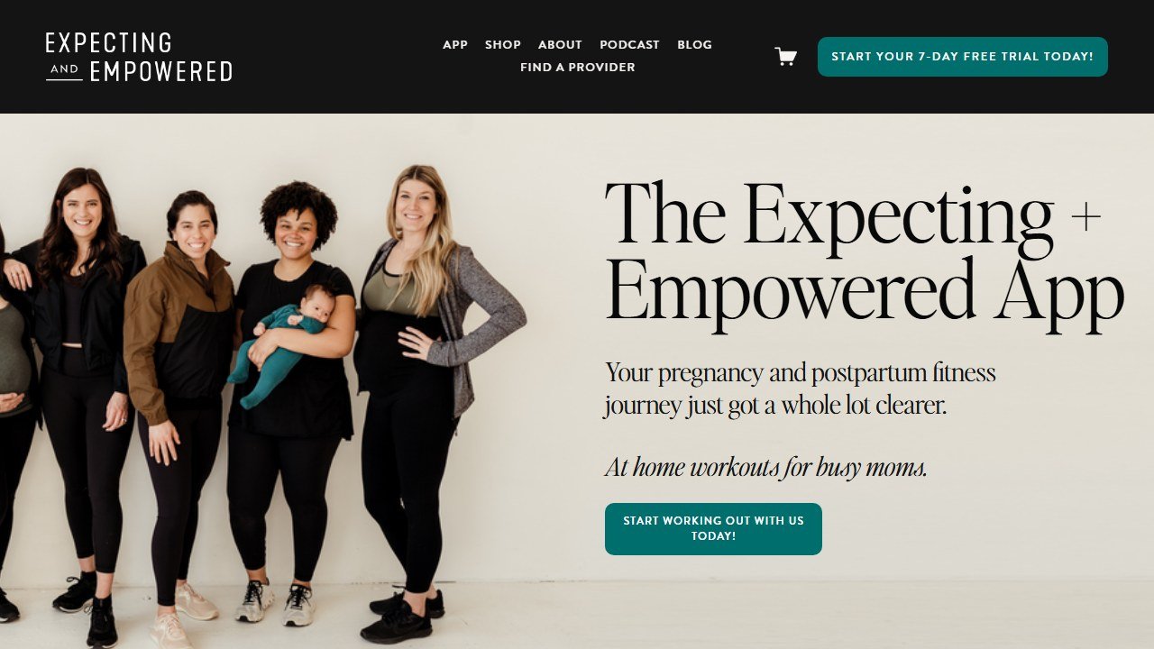 Expecting and Empowered app homepage