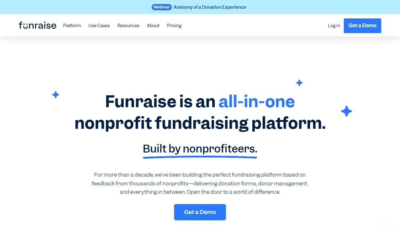 Funraise homepage
