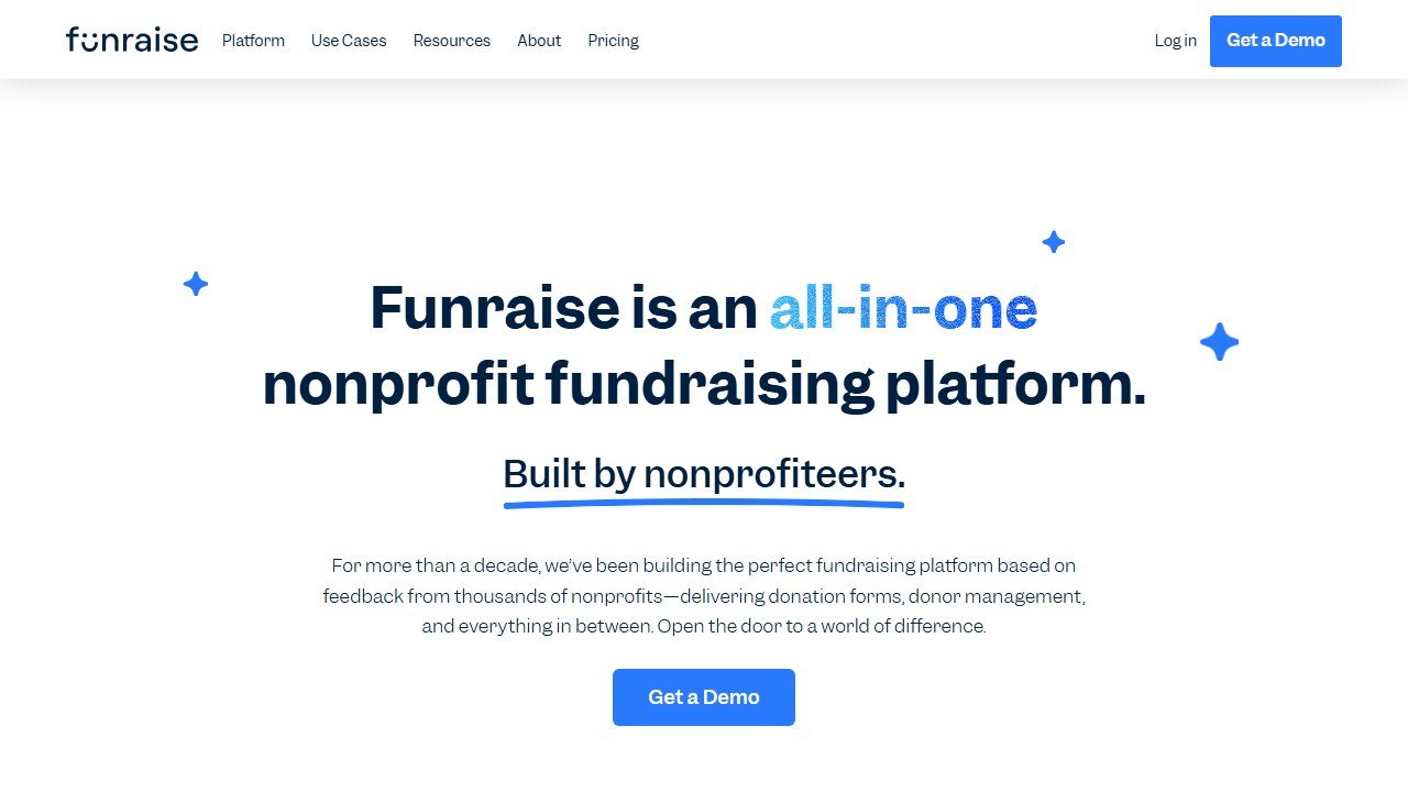 Funraise homepage