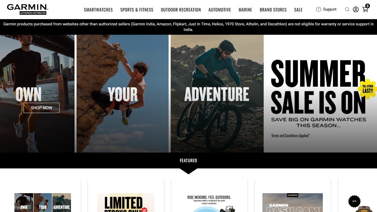Garmin homepage(garmin.com)