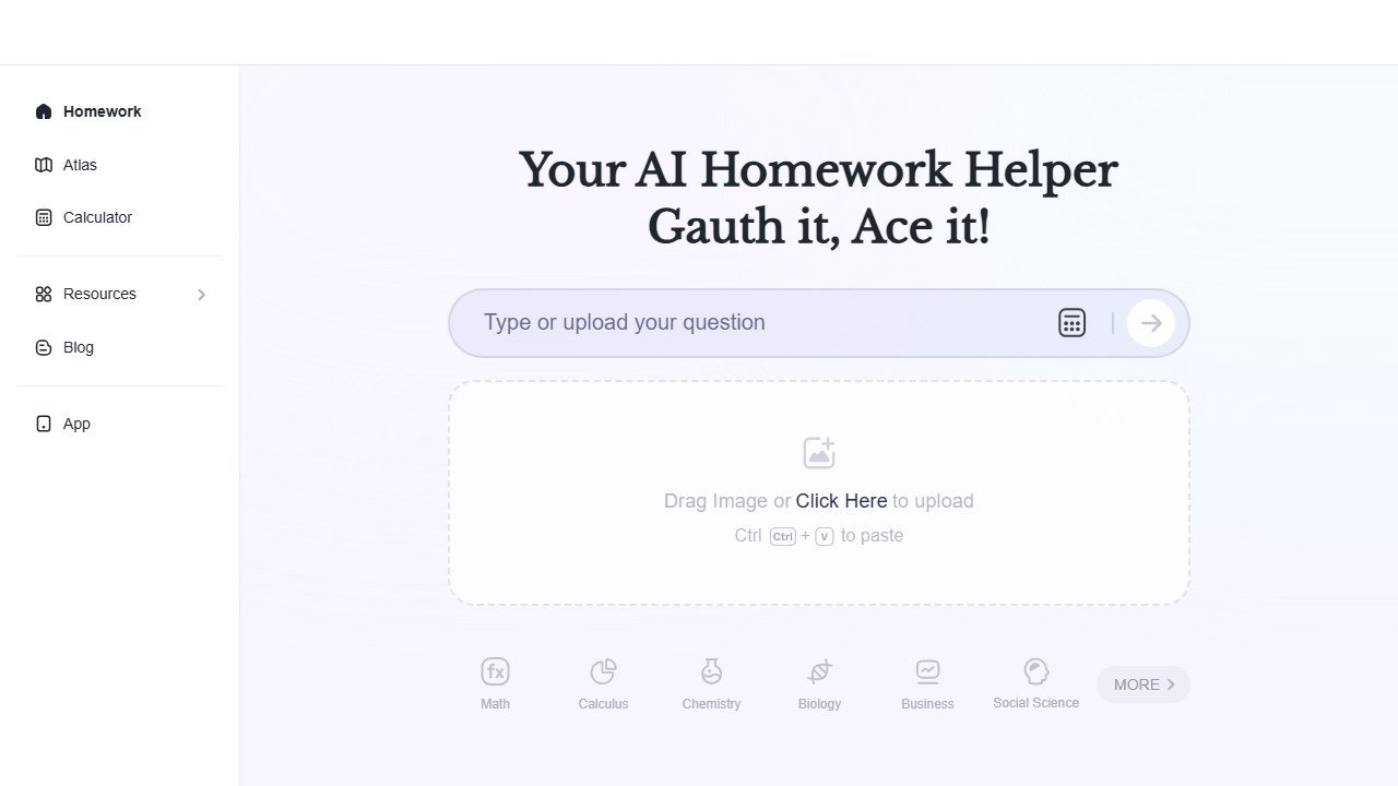 Gauth homepage