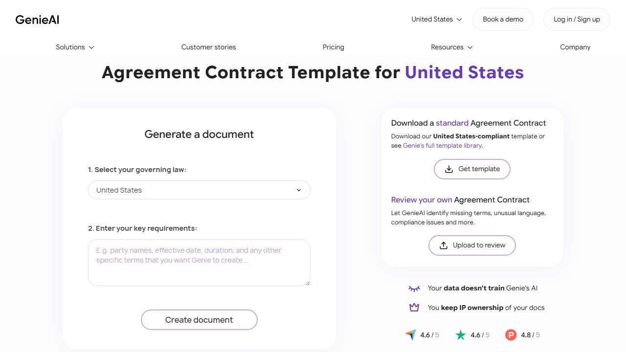 Genie AI homepage