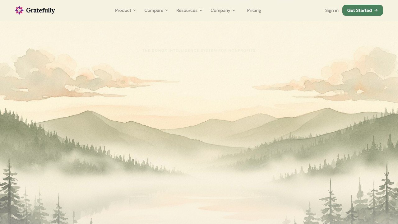 Gratefully Grace AI donor relationship platform homepage