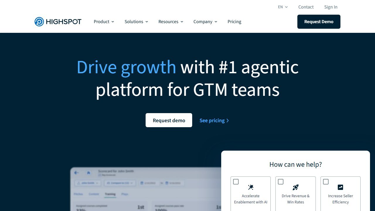 Highspot homepage