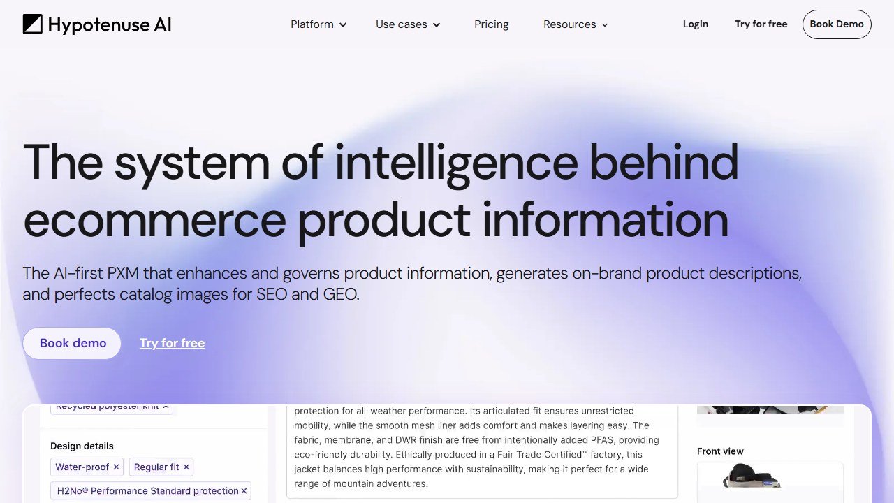 Hypotenuse AI homepage