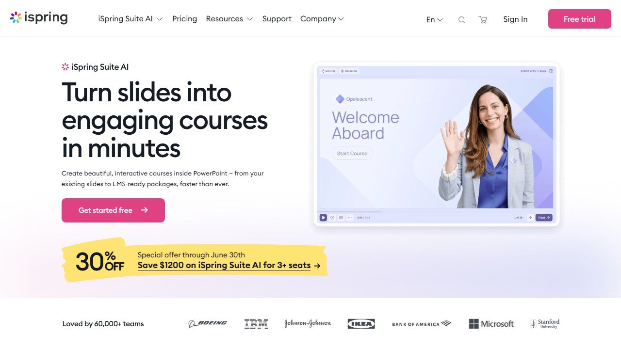 iSpring Suite e-learning authoring tool homepage