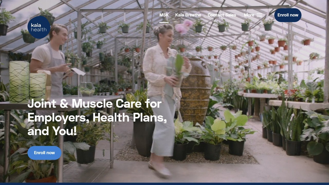 Kaia Health homepage(kaiahealth.com)