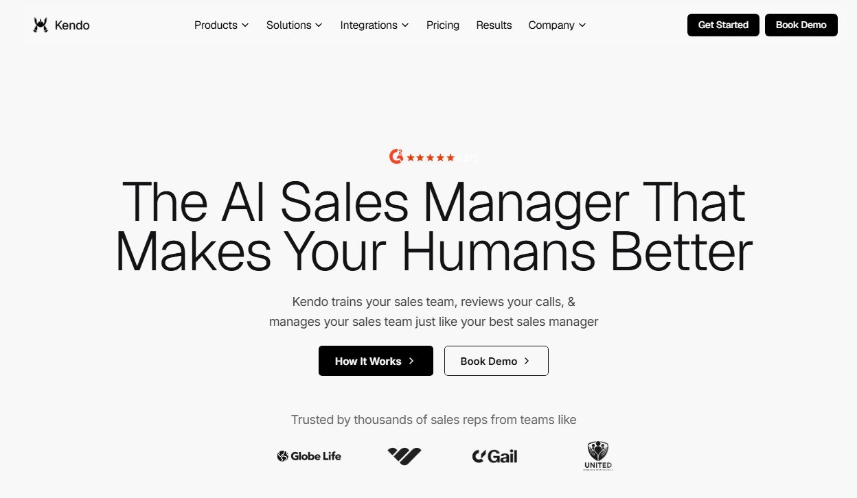 Kendo AI homepage and interface