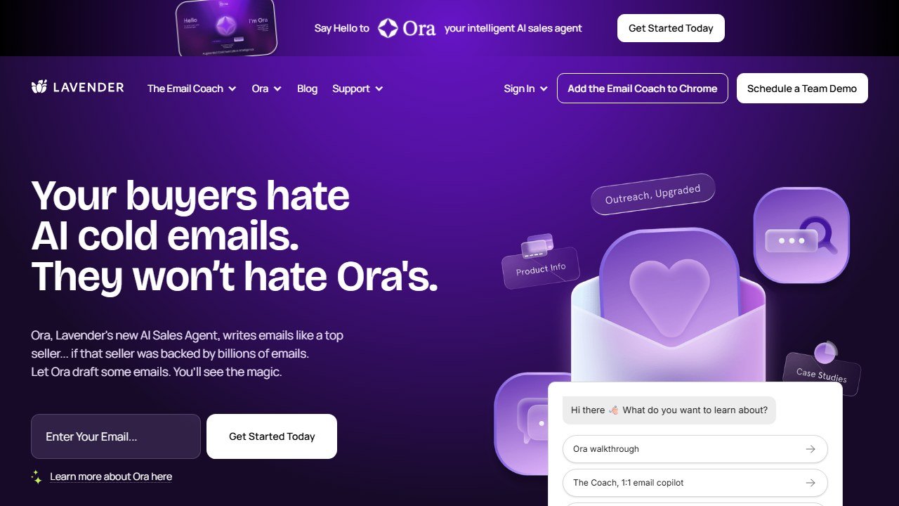 Lavender homepage screenshot