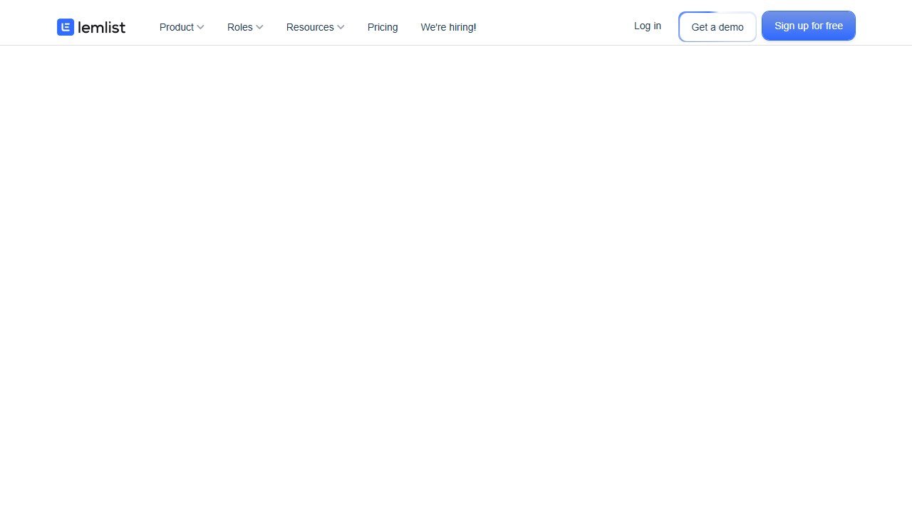 Lemlist homepage screenshot