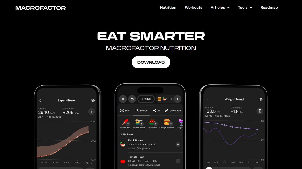 MacroFactor adaptive macro tracking app homepage interface