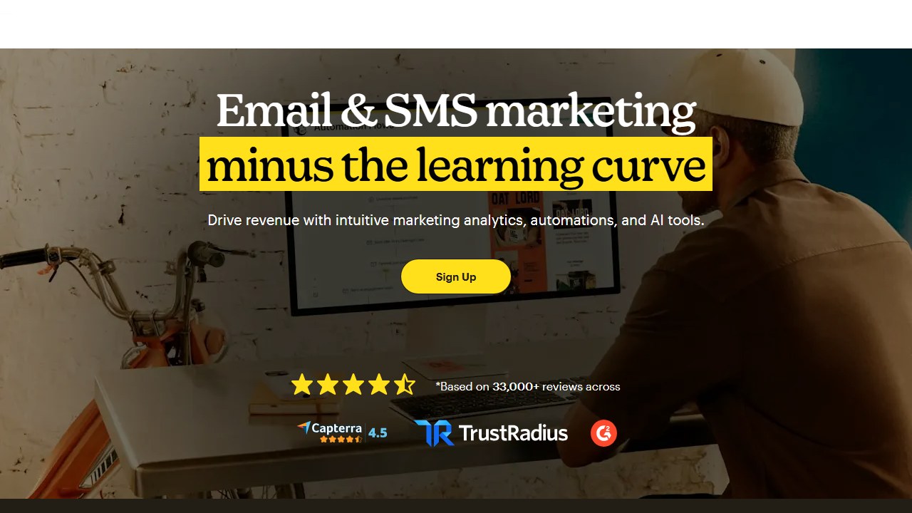 Mailchimp email marketing platform homepage