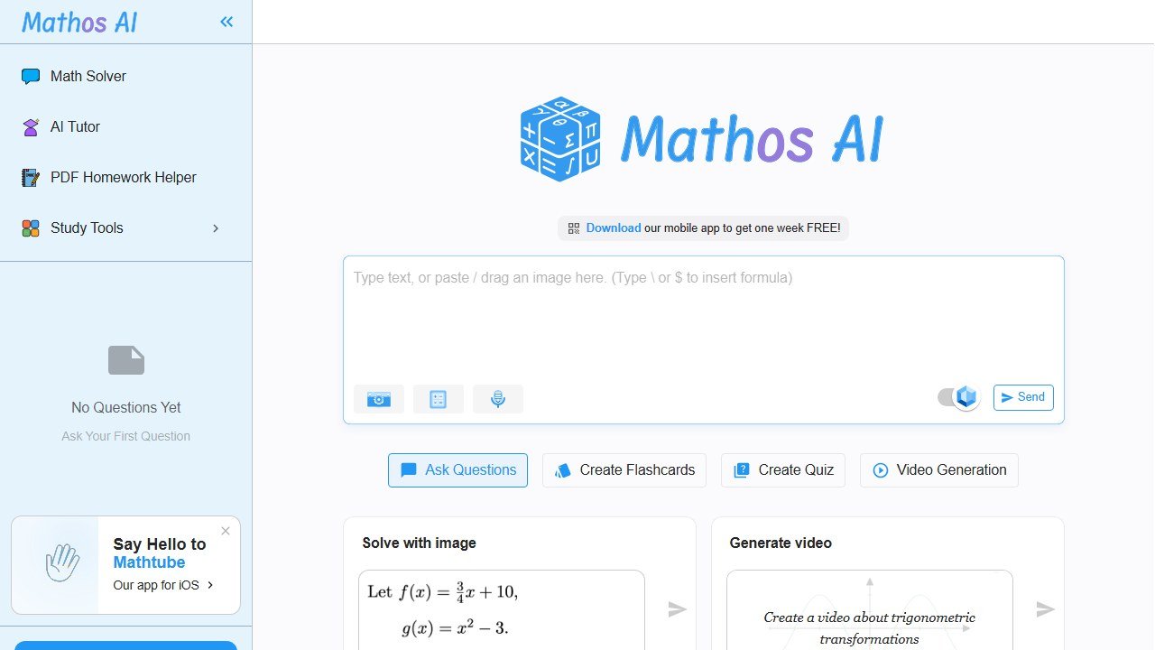 Mathos AI homepage
