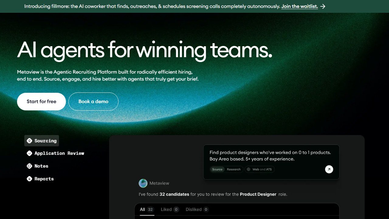 Metaview homepage