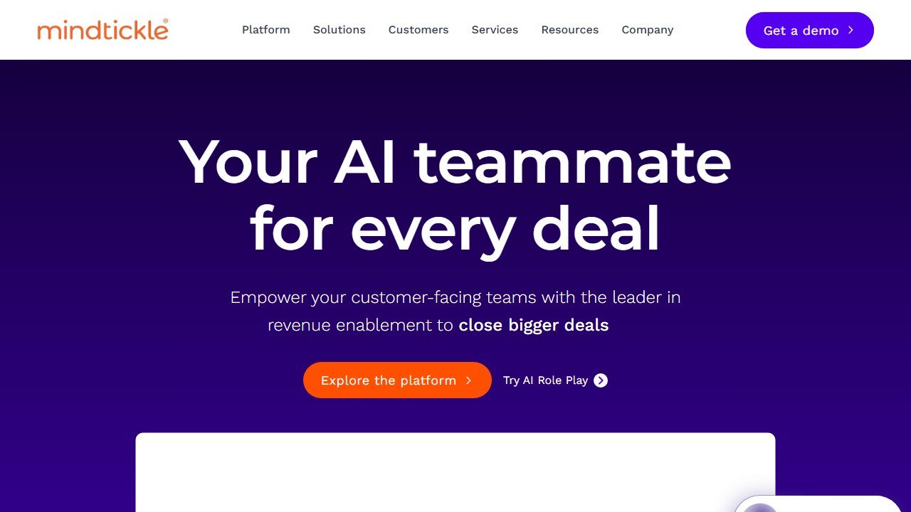 Mindtickle homepage