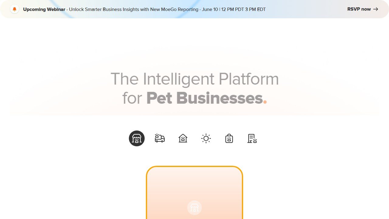 MoeGo pet grooming software homepage