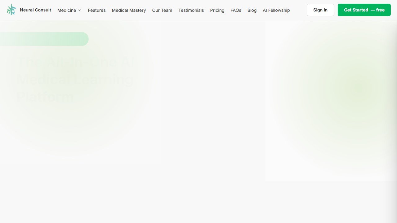 Neural Consult medical study AI homepage