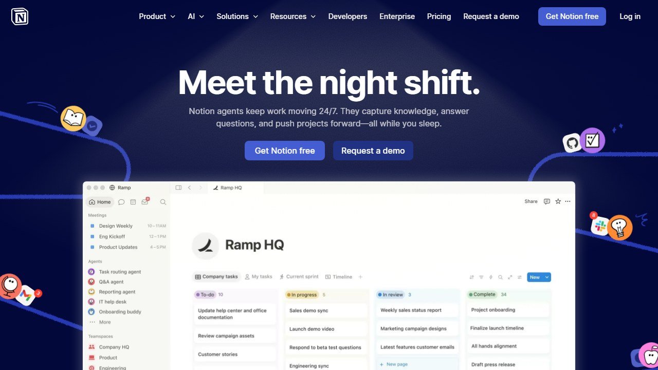 Notion workspace homepage