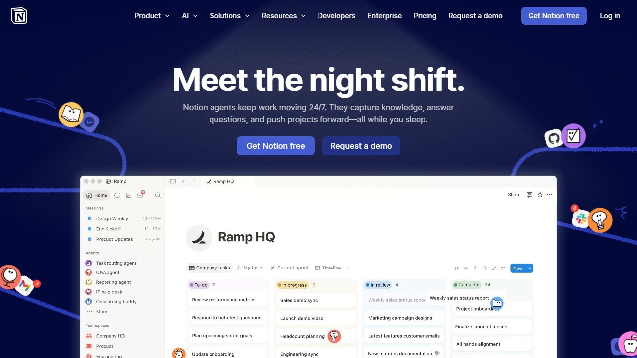 Notion workspace homepage