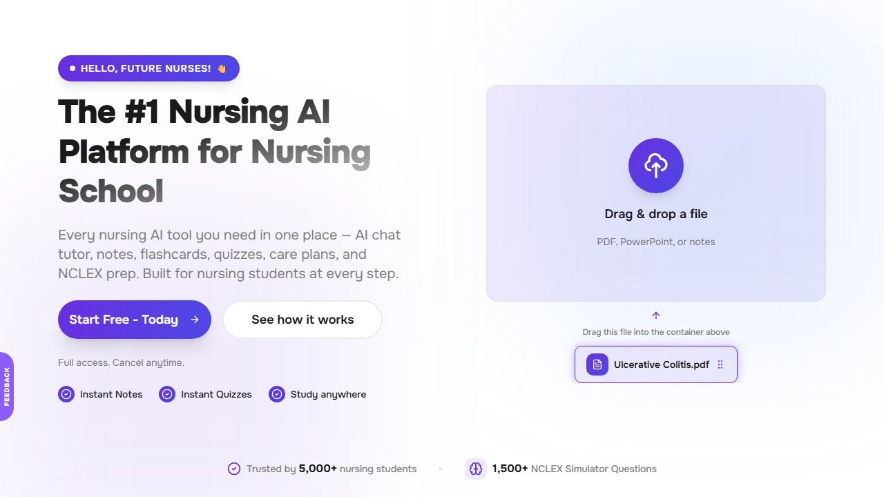 NurseLearn AI homepage