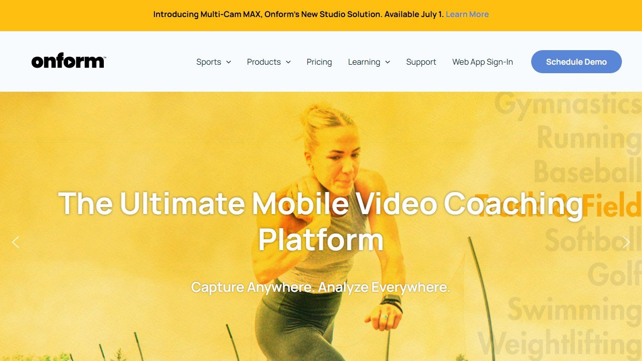 OnForm coaching app homepage