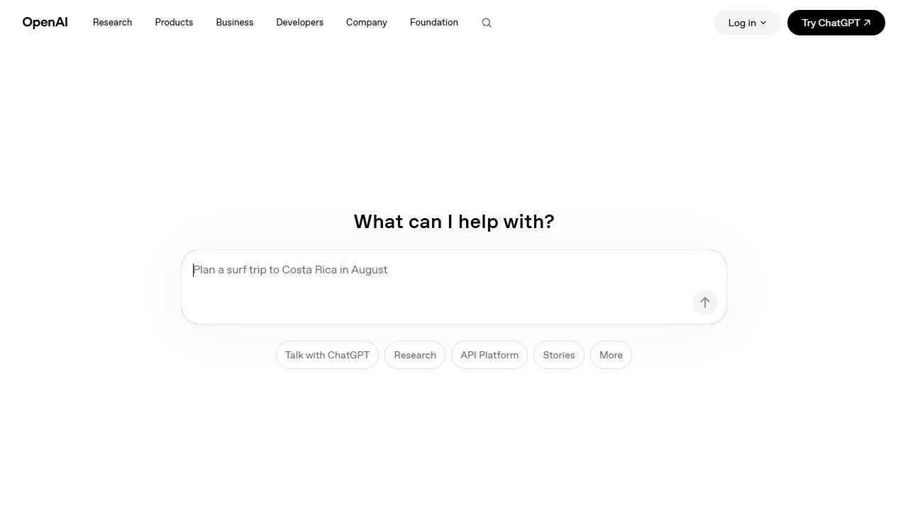 OpenAI homepage