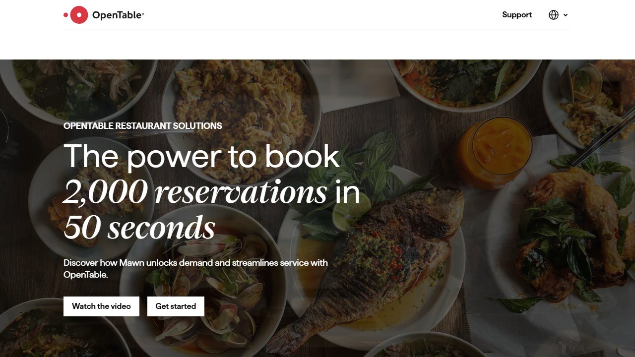 OpenTable homepage