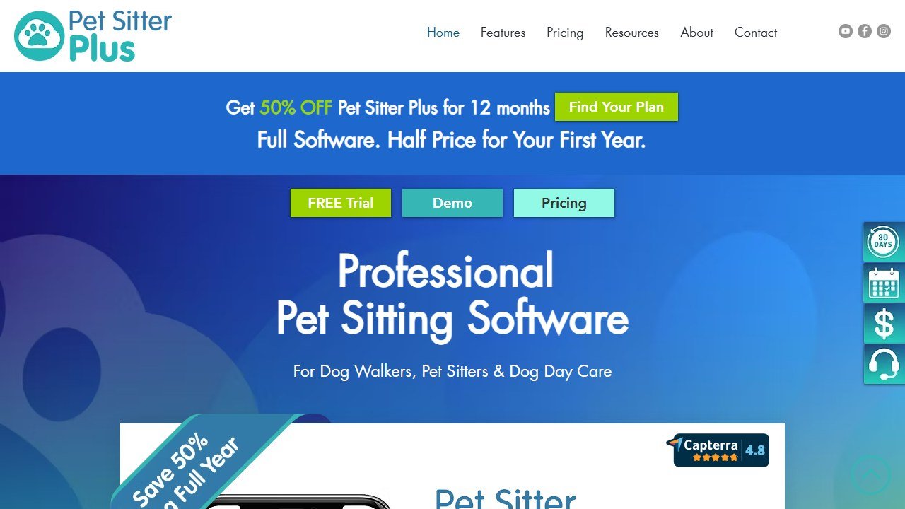 Pet Sitter Plus software homepage