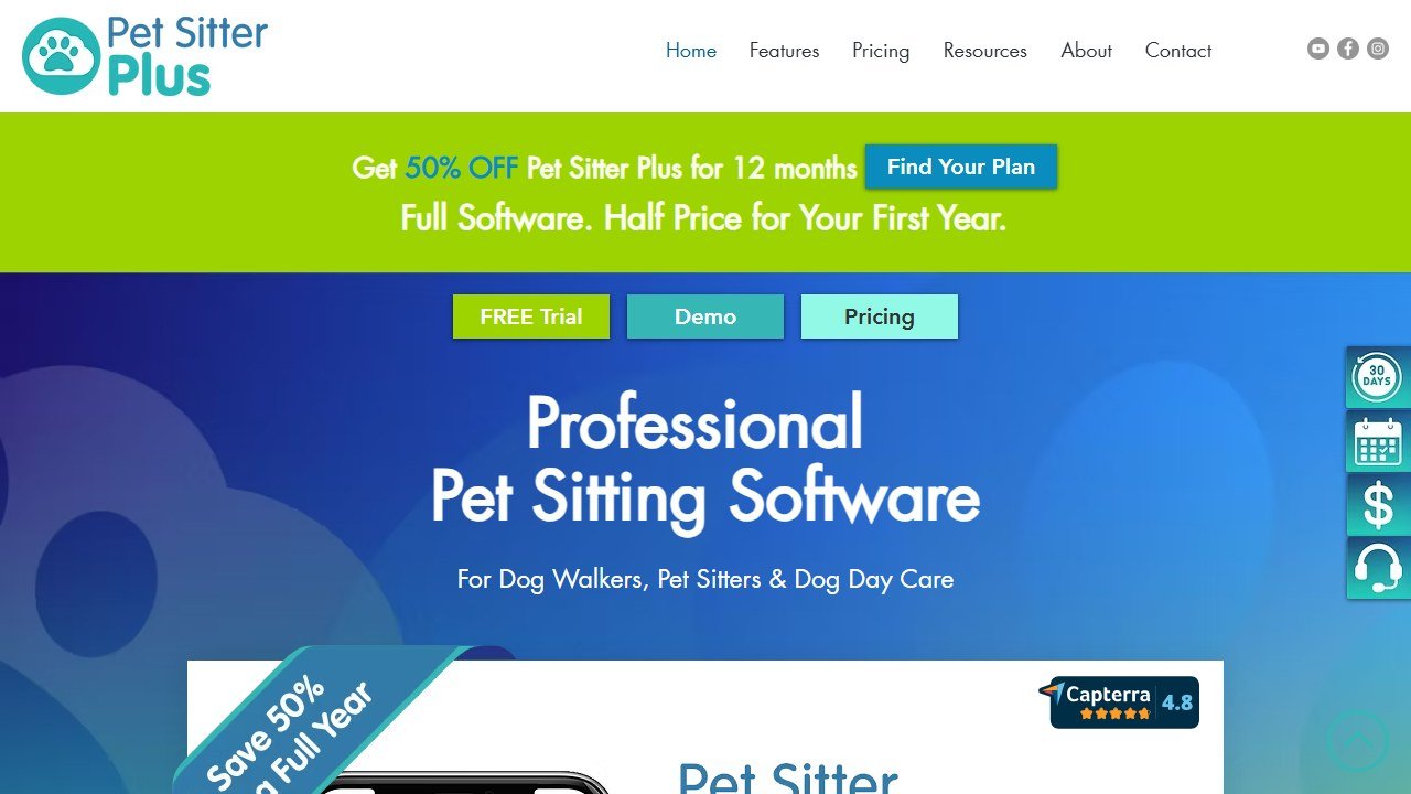 Pet Sitter Plus software homepage