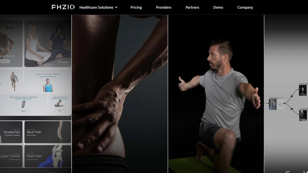 Phzio telehealth PT homepage