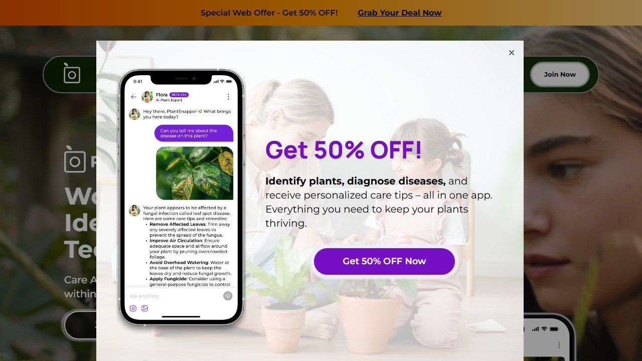 PlantSnap plant identification homepage