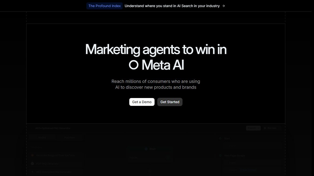 Profound homepage