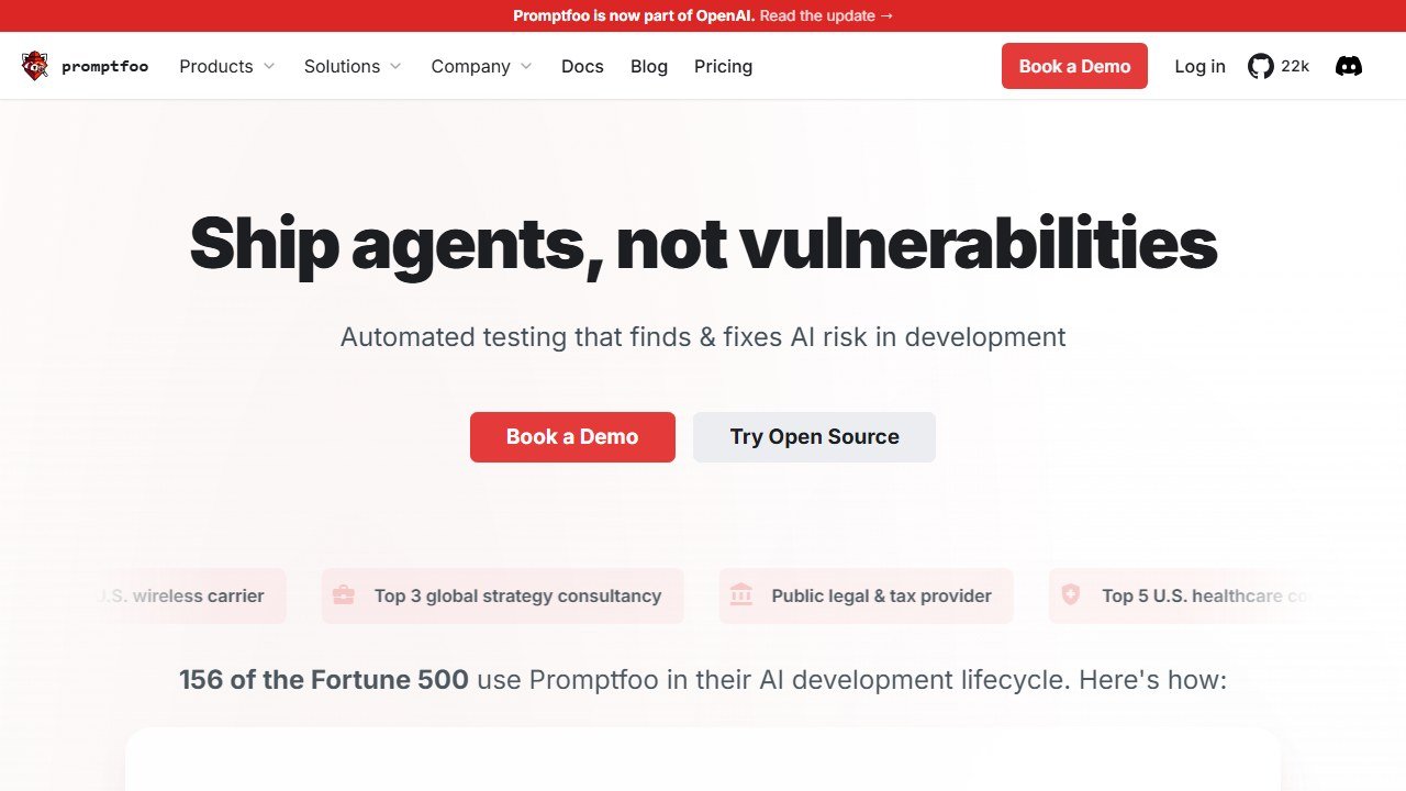 Promptfoo LLM testing homepage