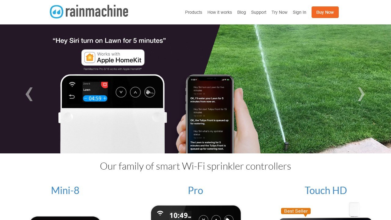 RainMachine smart sprinkler controller homepage