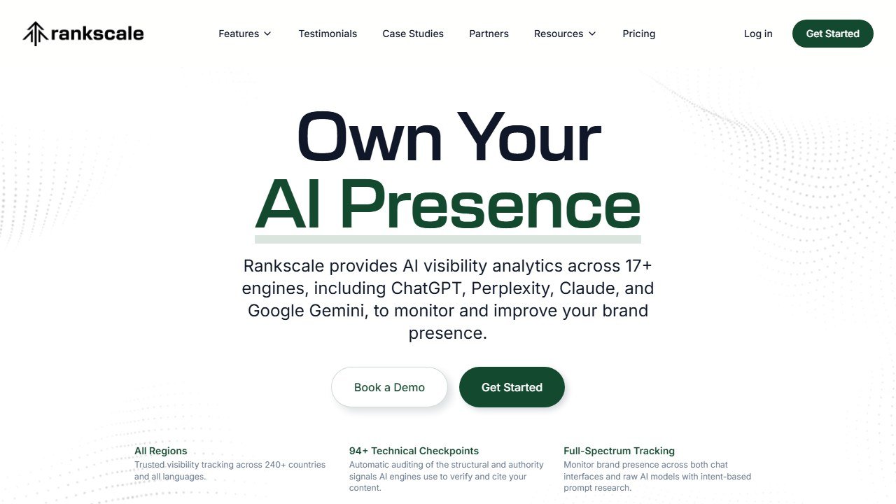 Rankscale AI search visibility homepage