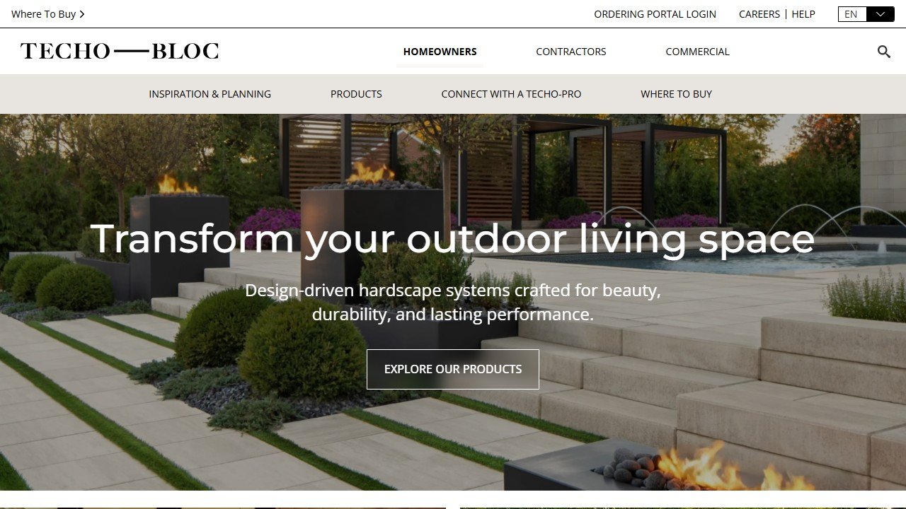 Techo-Bloc homepage(techo-bloc.com)