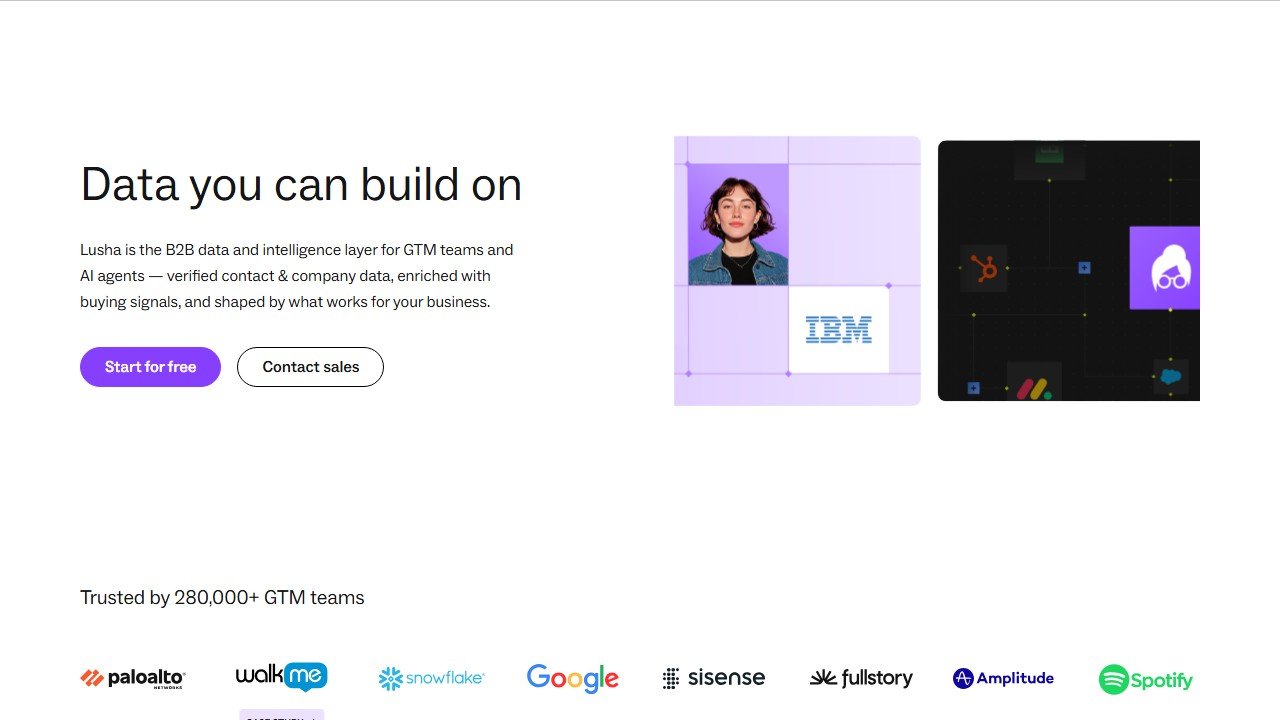 Lusha homepage screenshot
