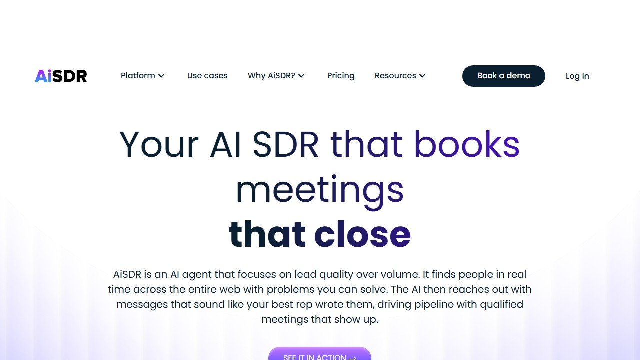AiSDR homepage screenshot
