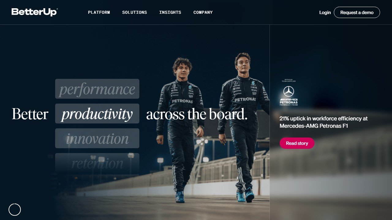 BetterUp coaching platform homepage