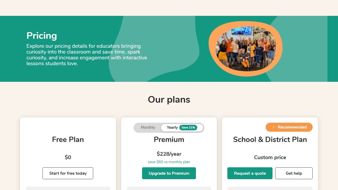 Curipod pricing plans