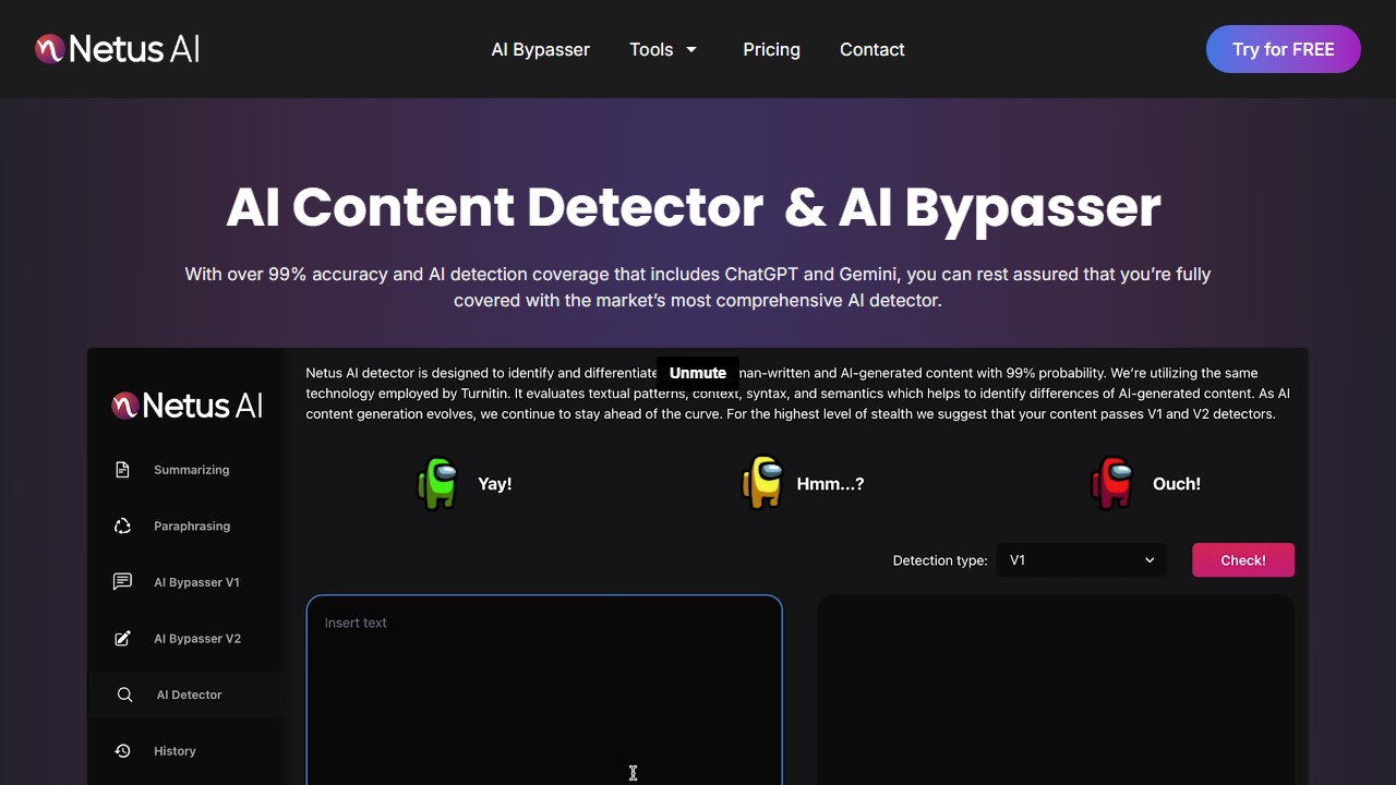 Netus AI homepage in 2026
