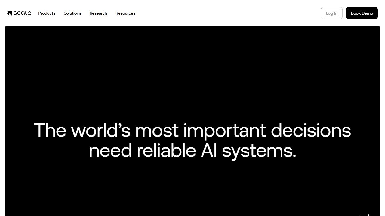 Scale AI data platform homepage