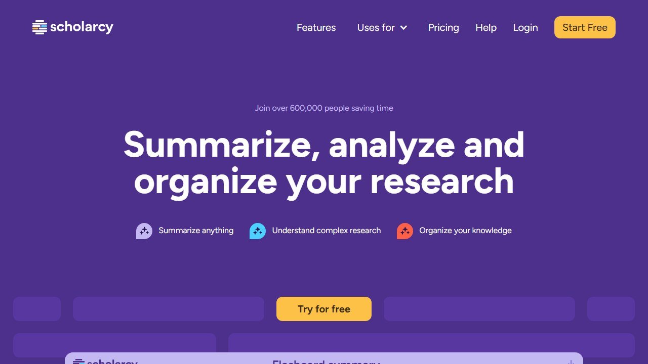 Scholarcy homepage