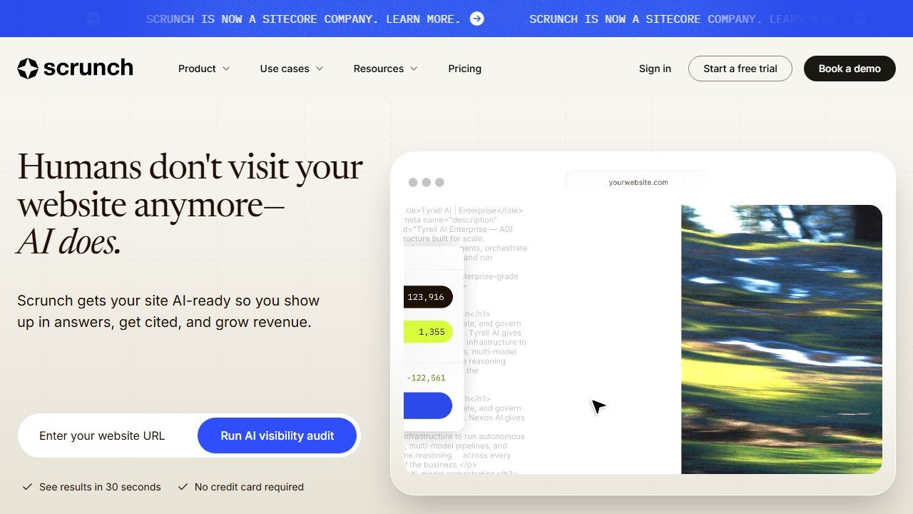 Scrunch AI homepage