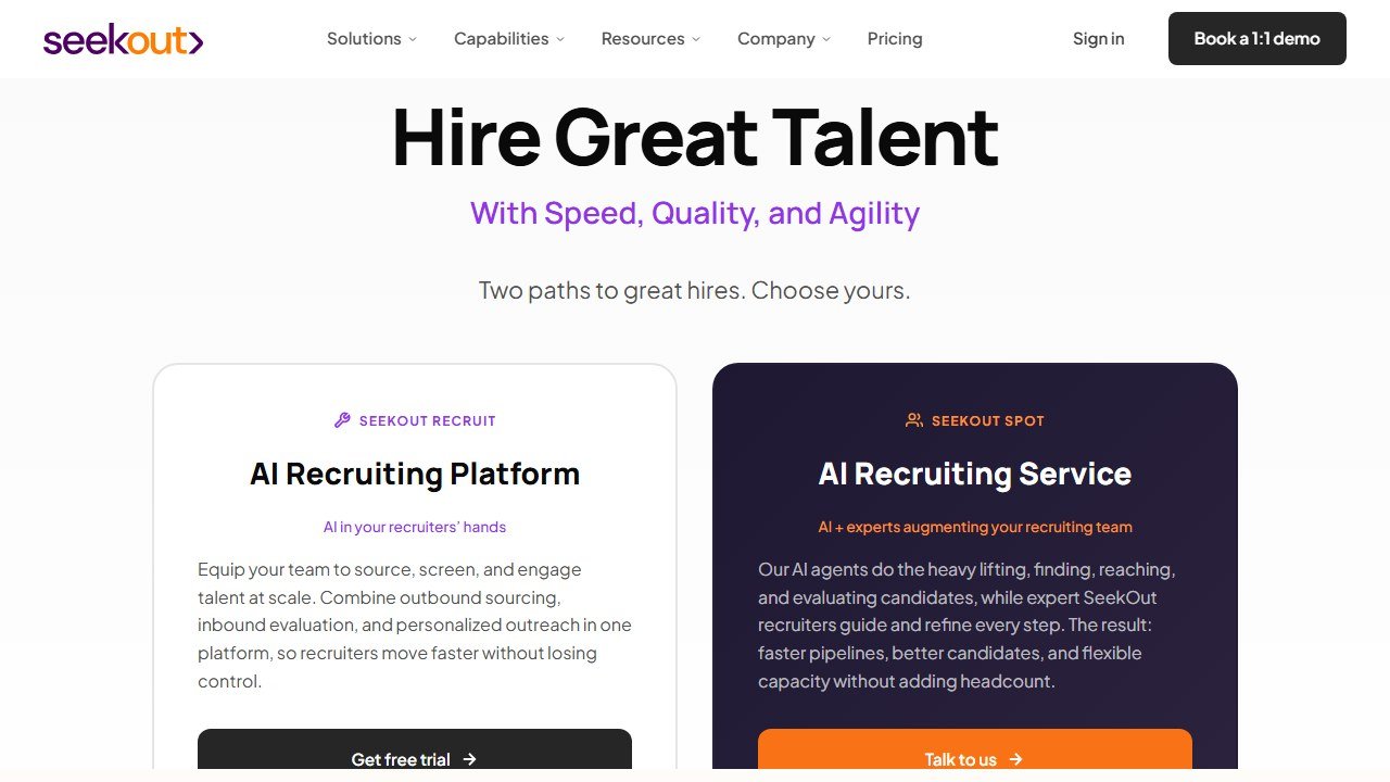 SeekOut homepage